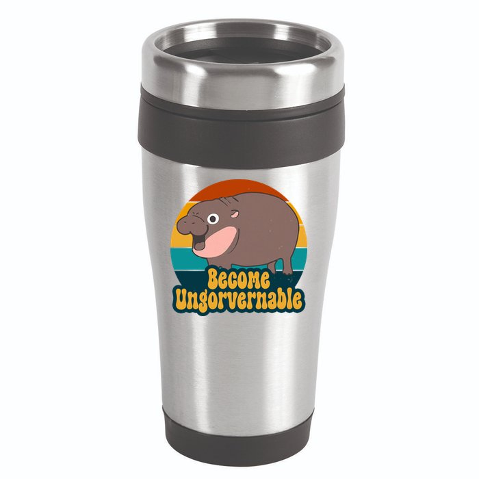 Become Ungovernable Funny Hippo 16oz Travel Tumbler