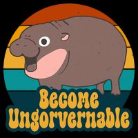 Become Ungovernable Funny Hippo Cropped Pullover Crew