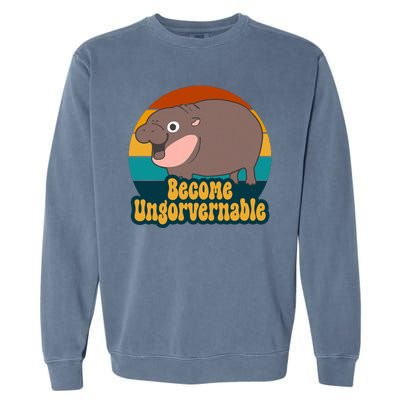 Become Ungovernable Funny Hippo Garment-Dyed Sweatshirt