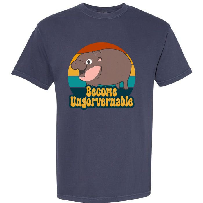 Become Ungovernable Funny Hippo Garment-Dyed Heavyweight T-Shirt