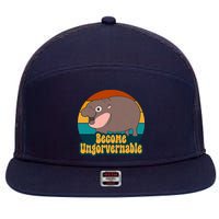 Become Ungovernable Funny Hippo 7 Panel Mesh Trucker Snapback Hat