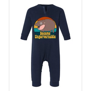 Become Ungovernable Funny Hippo Infant Fleece One Piece