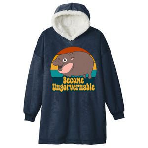 Become Ungovernable Funny Hippo Hooded Wearable Blanket