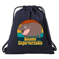 Become Ungovernable Funny Hippo Drawstring Bag