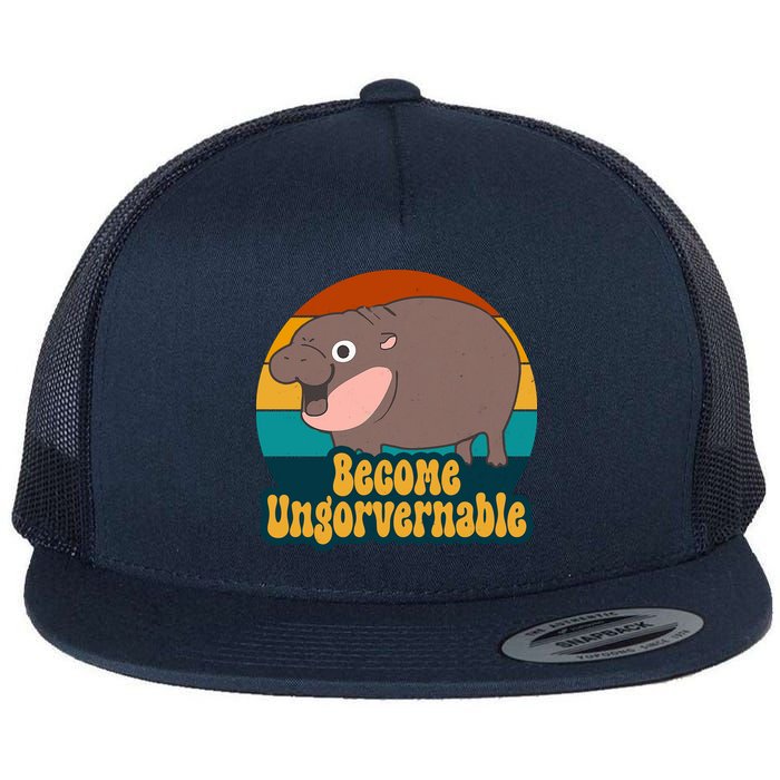 Become Ungovernable Funny Hippo Flat Bill Trucker Hat