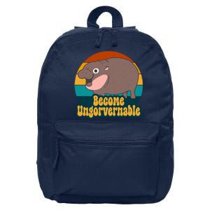 Become Ungovernable Funny Hippo 16 in Basic Backpack