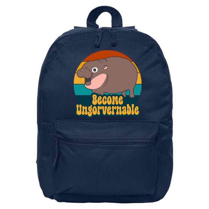 Become Ungovernable Funny Hippo 16 in Basic Backpack