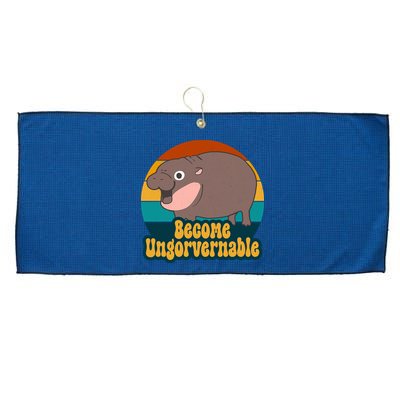 Become Ungovernable Funny Hippo Large Microfiber Waffle Golf Towel