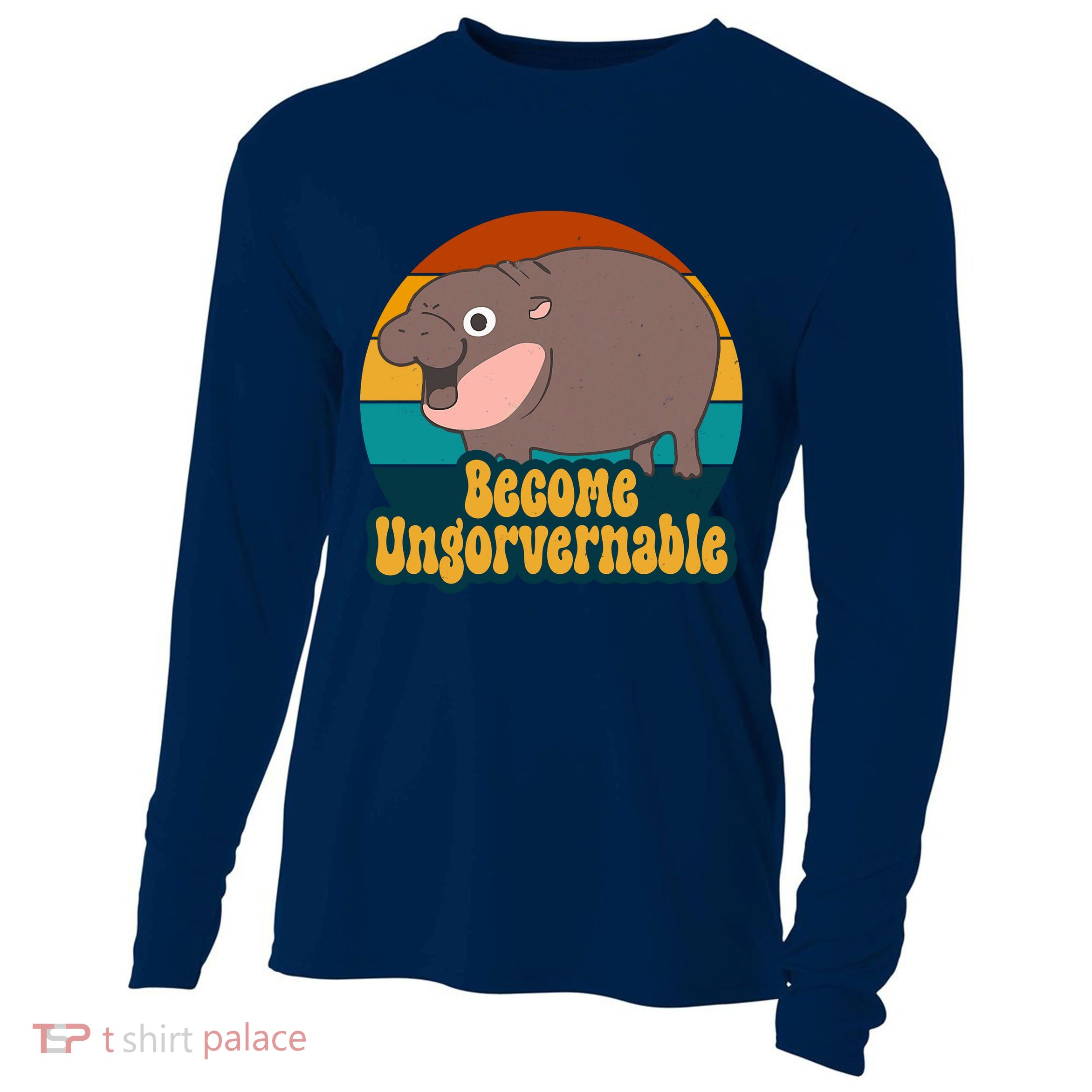 Become Ungovernable Funny Hippo Cooling Performance Long Sleeve Crew