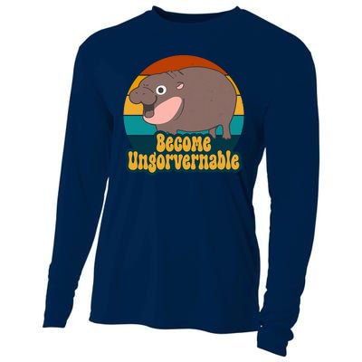 Become Ungovernable Funny Hippo Cooling Performance Long Sleeve Crew