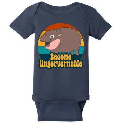 Become Ungovernable Funny Hippo Baby Bodysuit