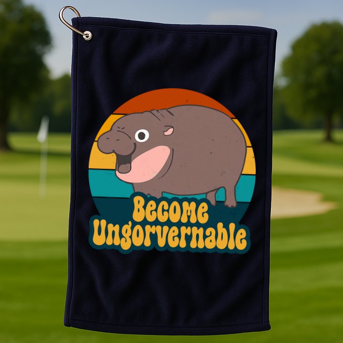 Become Ungovernable Funny Hippo Golf Towel