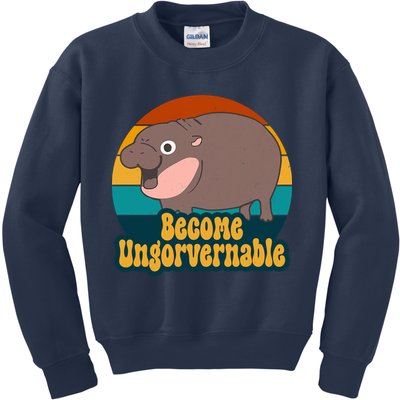 Become Ungovernable Funny Hippo Kids Sweatshirt