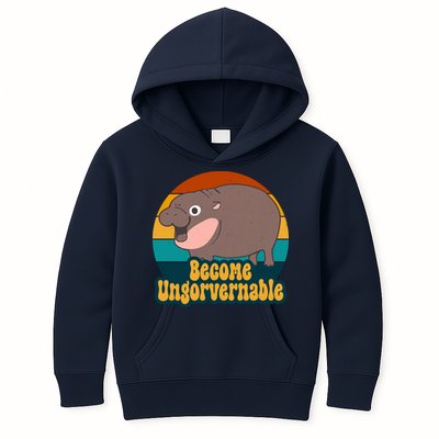 Become Ungovernable Funny Hippo Kids Hoodie