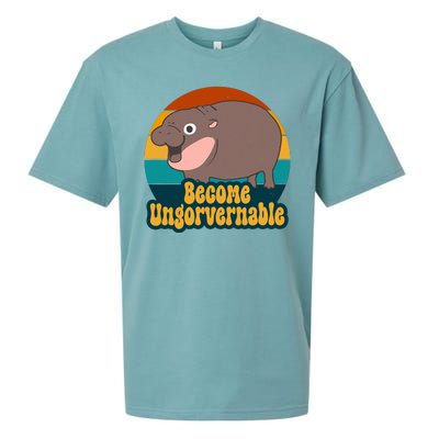 Become Ungovernable Funny Hippo Sueded Cloud Jersey T-Shirt