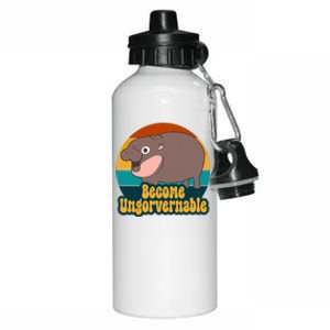 Become Ungovernable Funny Hippo Aluminum Water Bottle