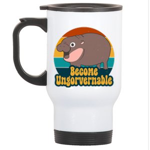 Become Ungovernable Funny Hippo Stainless Steel Travel Mug