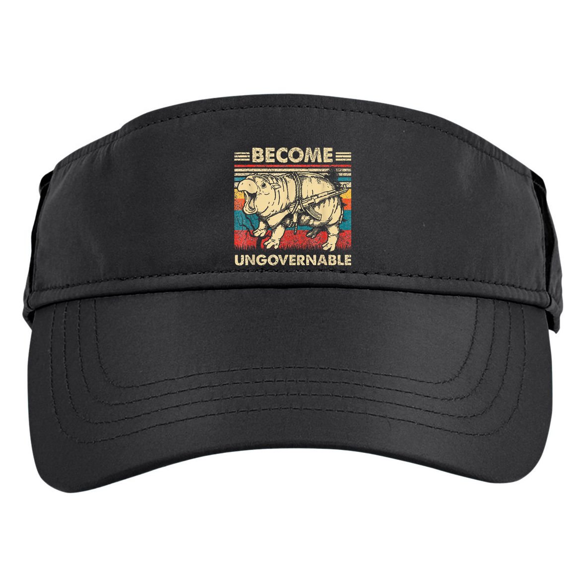 Become Ungovernable Funny Moodeng Cute Baby Hippo Meme Adult Drive Performance Visor