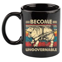 Become Ungovernable Funny Moodeng Cute Baby Hippo Meme 11oz C Handle Ceramic Mug