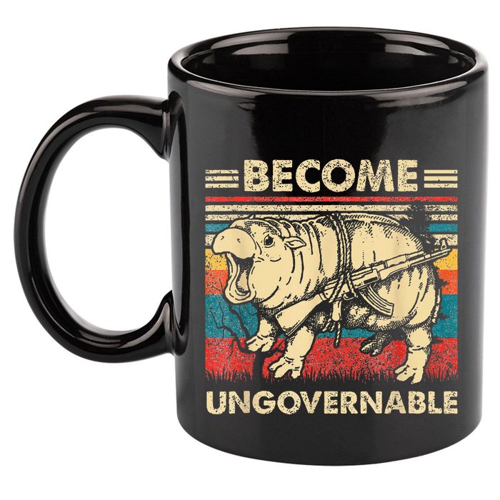 Become Ungovernable Funny Moodeng Cute Baby Hippo Meme 11oz C Handle Ceramic Mug