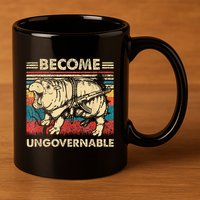 Become Ungovernable Funny Moodeng Cute Baby Hippo Meme 11oz C Handle Ceramic Mug