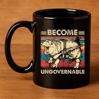 Become Ungovernable Funny Moodeng Cute Baby Hippo Meme 11oz C Handle Ceramic Mug