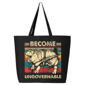 Become Ungovernable Funny Moodeng Cute Baby Hippo Meme 25L Jumbo Tote