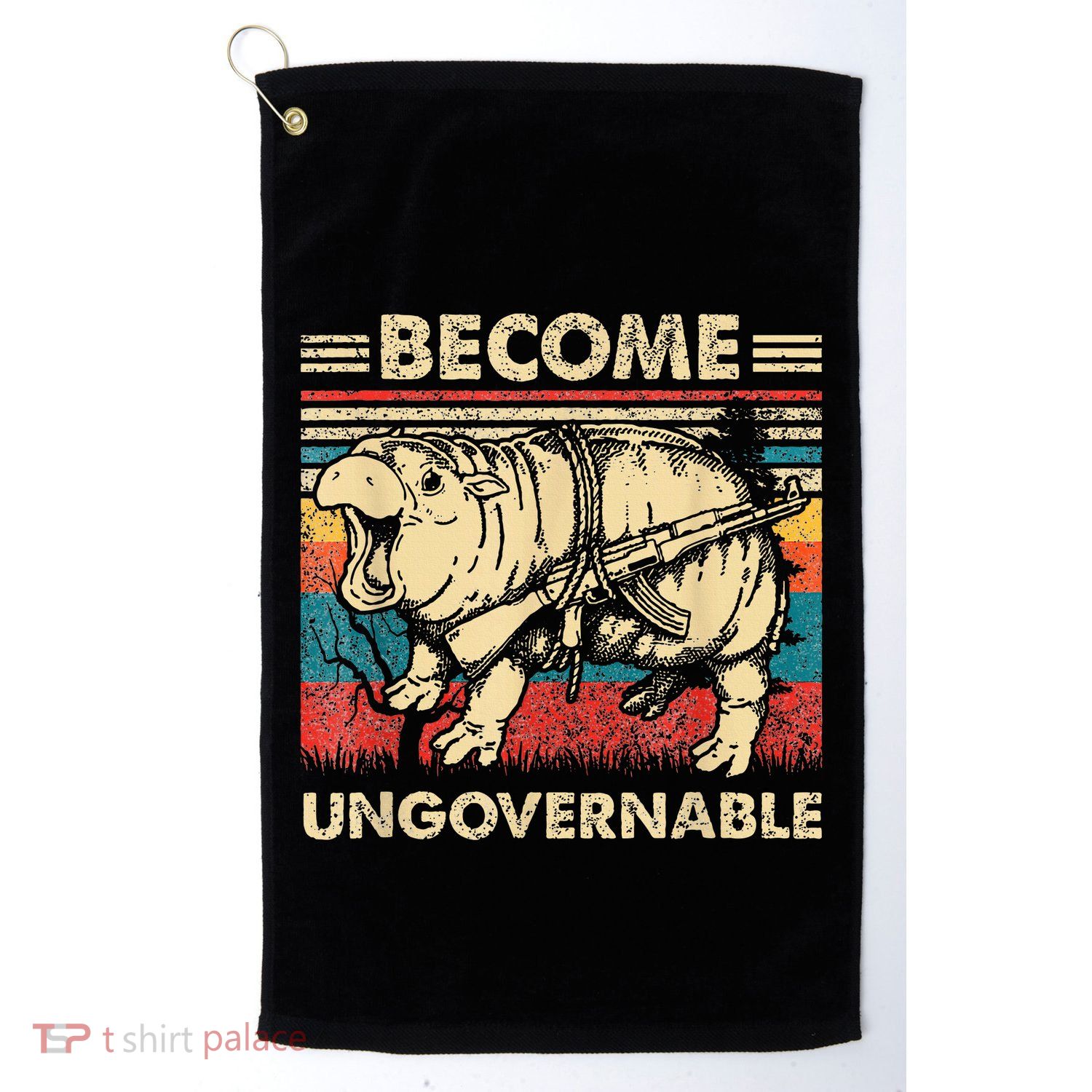 Become Ungovernable Funny Moodeng Cute Baby Hippo Meme Golf Towel