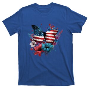 Butterfly Usa Flag Cute 4th July Butterfly Tee American Flag Funny Gift T-Shirt