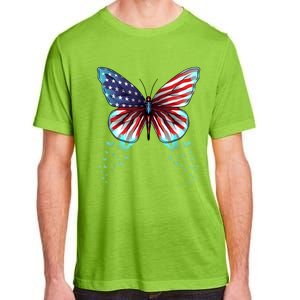 Butterfly Usa Flag Cute 4th Of July Funny American Gift Adult ChromaSoft Performance T-Shirt