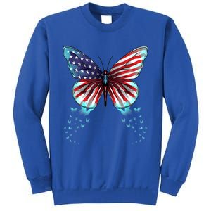 Butterfly Usa Flag Cute 4th Of July Funny American Gift Sweatshirt