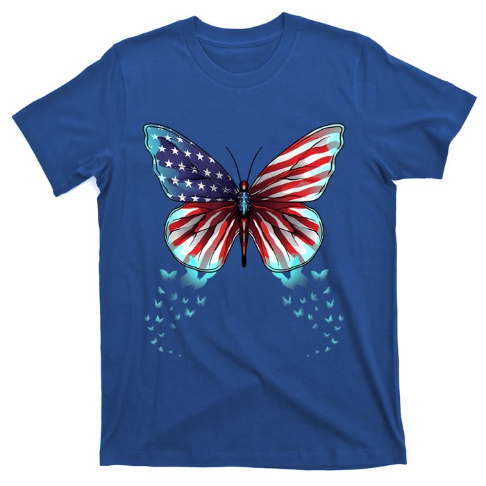 Butterfly Usa Flag Cute 4th Of July Funny American Gift T-Shirt