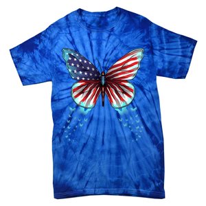 Butterfly Usa Flag Cute 4th Of July Funny American Gift Tie-Dye T-Shirt