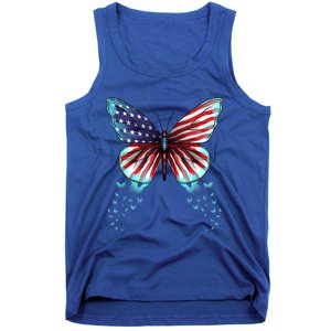 Butterfly Usa Flag Cute 4th Of July Funny American Gift Tank Top