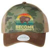 Become Ungovernable Funny Baby Hippo Moo Deng Funny Saying Legacy Tie Dye Trucker Hat