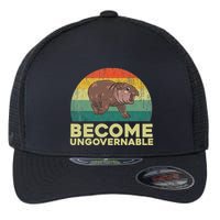 Become Ungovernable Funny Baby Hippo Moo Deng Funny Saying Flexfit Unipanel Trucker Cap