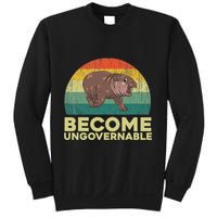 Become Ungovernable Funny Baby Hippo Moo Deng Funny Saying Sweatshirt