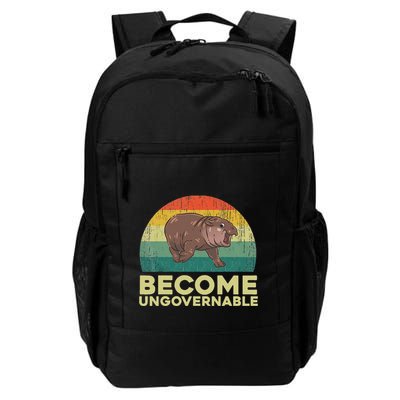 Become Ungovernable Funny Baby Hippo Moo Deng Funny Saying Backpack