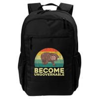 Become Ungovernable Funny Baby Hippo Moo Deng Funny Saying Backpack