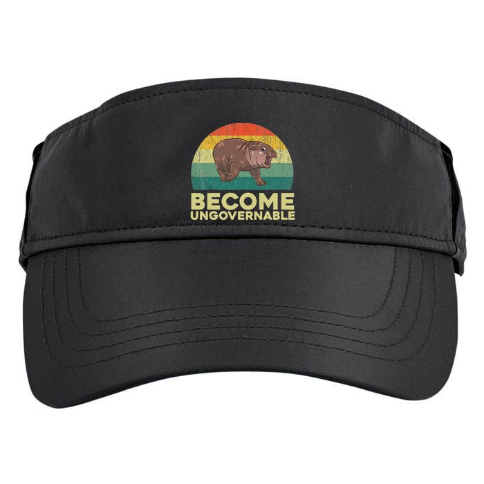 Become Ungovernable Funny Baby Hippo Moo Deng Funny Saying Adult Drive Performance Visor