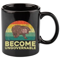 Become Ungovernable Funny Baby Hippo Moo Deng Funny Saying 11oz C Handle Ceramic Mug