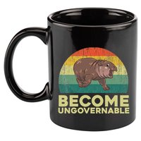 Become Ungovernable Funny Baby Hippo Moo Deng Funny Saying 11oz C Handle Ceramic Mug