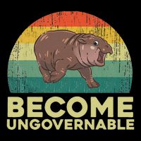Become Ungovernable Funny Baby Hippo Moo Deng Funny Saying 16 in Basic Backpack