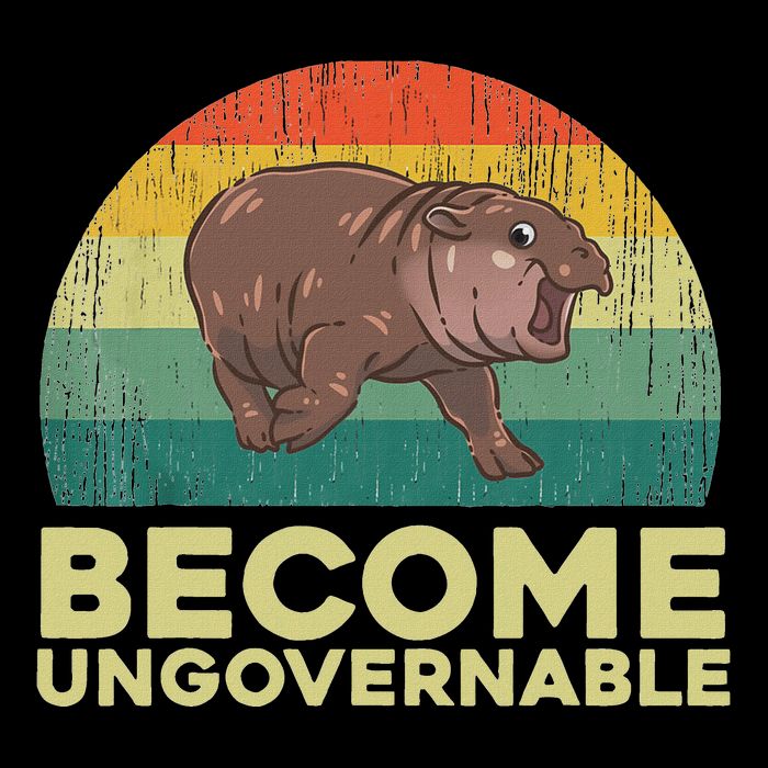 Become Ungovernable Funny Baby Hippo Moo Deng Funny Saying 16 in Basic Backpack
