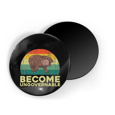 Become Ungovernable Funny Baby Hippo Moo Deng Funny Saying Magnet