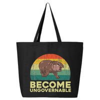 Become Ungovernable Funny Baby Hippo Moo Deng Funny Saying 25L Jumbo Tote