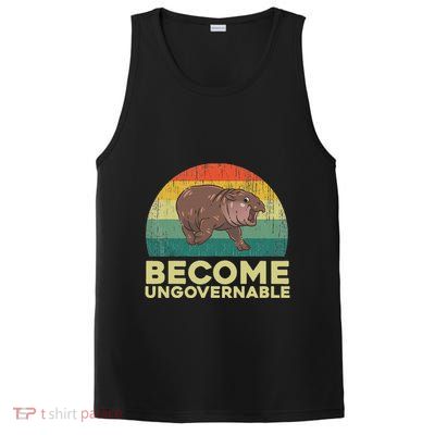 Become Ungovernable Funny Baby Hippo Moo Deng Funny Saying PosiCharge Competitor Tank