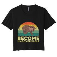 Become Ungovernable Funny Baby Hippo Moo Deng Funny Saying Crop Top