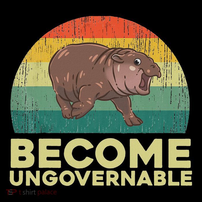 Become Ungovernable Funny Baby Hippo Moo Deng Funny Saying Short Acrylic Beanie