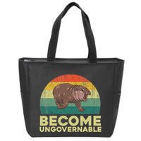 Become Ungovernable Funny Baby Hippo Moo Deng Funny Saying Zip Tote Bag